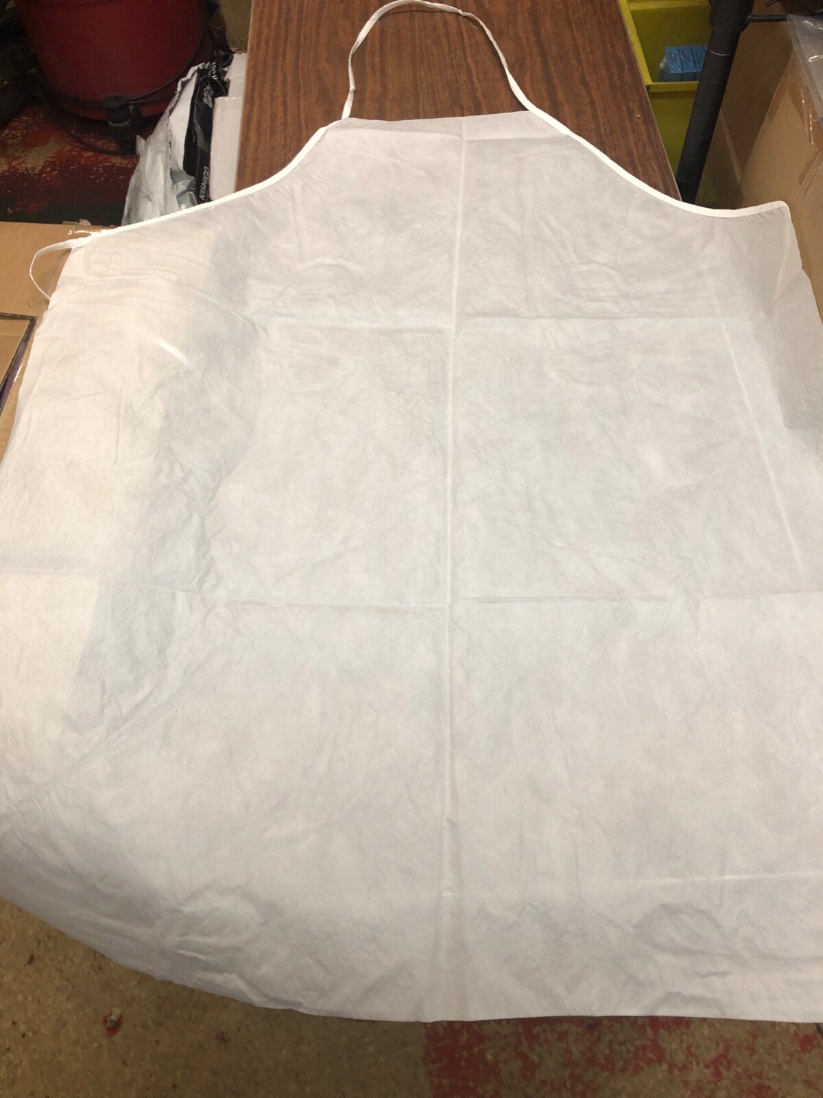White disposable Polypropylene aprons case of 100 gallery