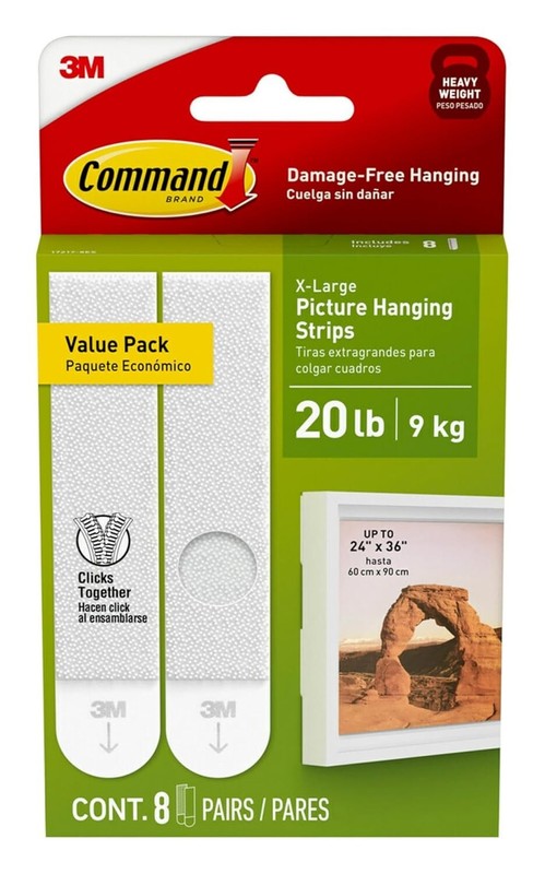 Command Heavyweight Picture Hanging Strips XL 20 Lb 17217-8ES 2 Box gallery