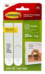 Command Heavyweight Picture Hanging Strips XL 20 Lb 17217-8ES 1 Box