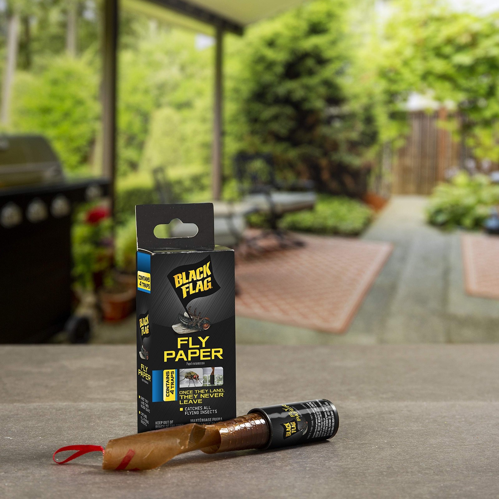 Black Flag Fly Paper, Insect Trap, Catches All Flying Insects 4 1 Pack, gallery