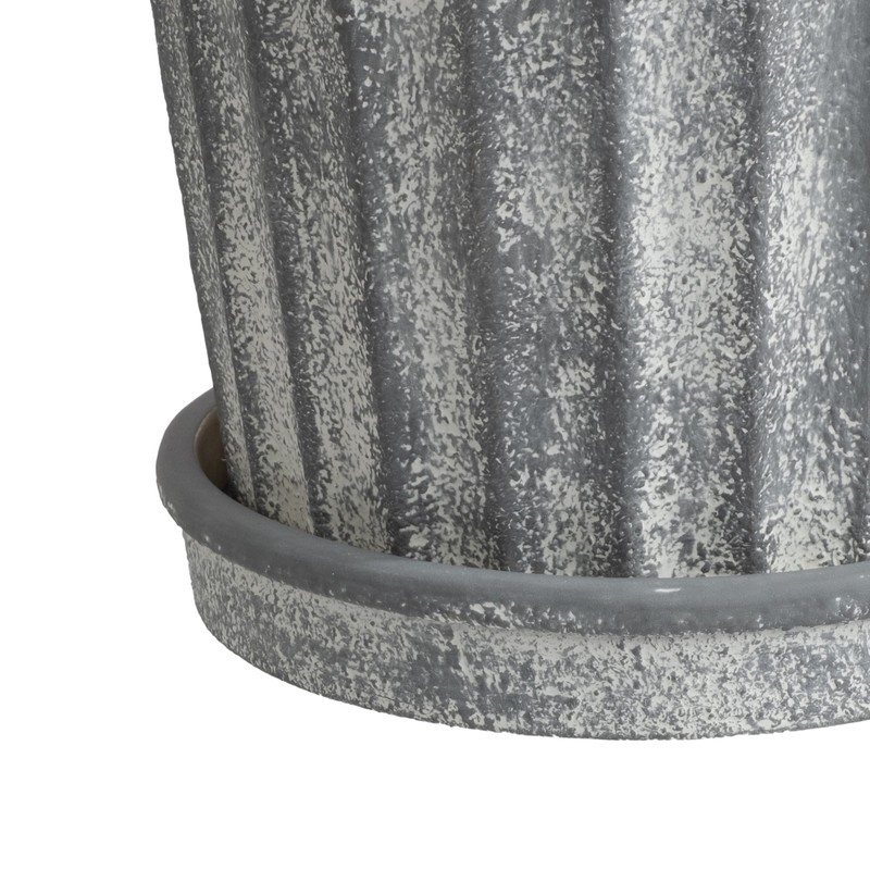 8 Inch Shell Gray Ceramic Planter Pot gallery