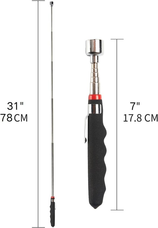 Portable Magnetic Pickup Tool - Extends to 31'' with 20 lb Magnet Power & Grip gallery