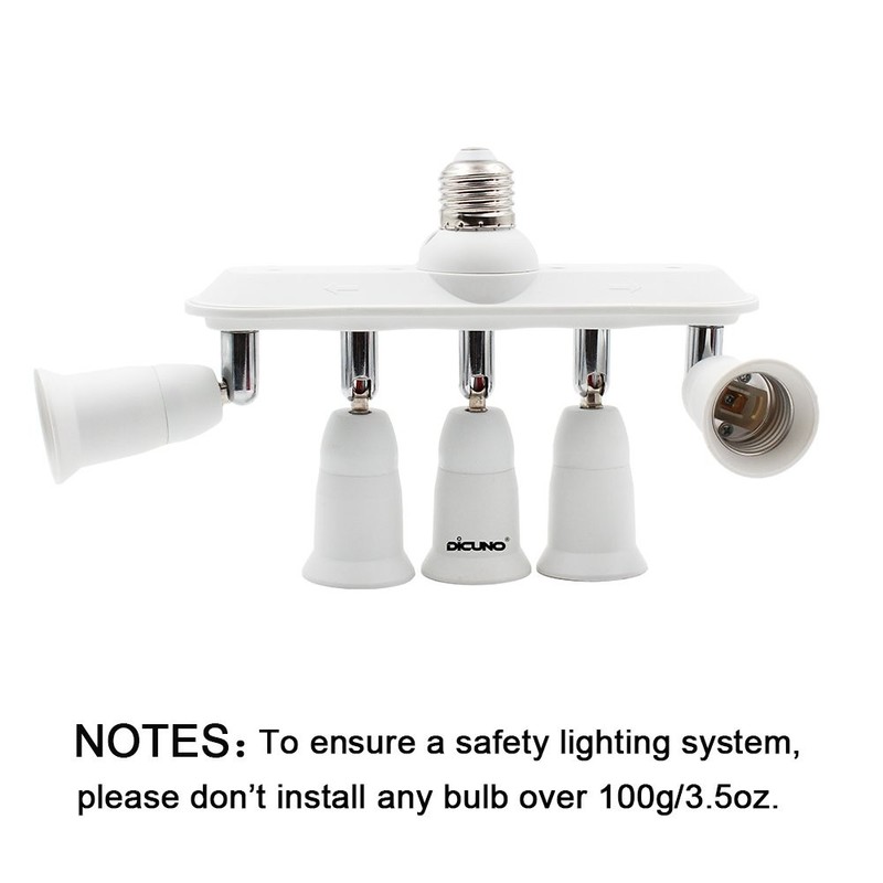 Dicuno Light Socket Splitter 5 Way Adapter, 5 In 1 E26 Socket Converte gallery