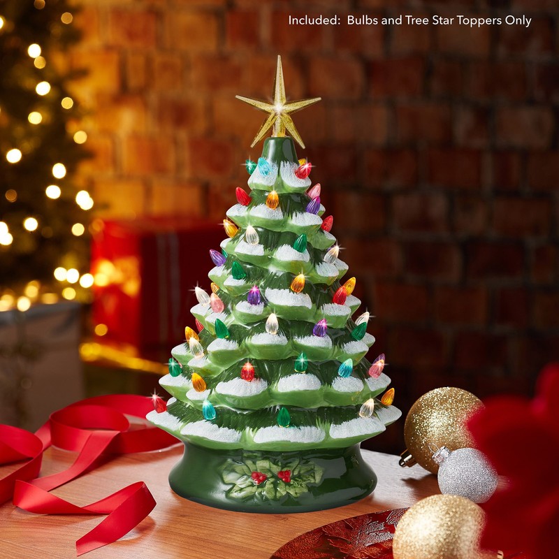 108 Replacement Silver Glitter Ceramic Christmas Tree Light Bulbs 3 Star Toppers gallery