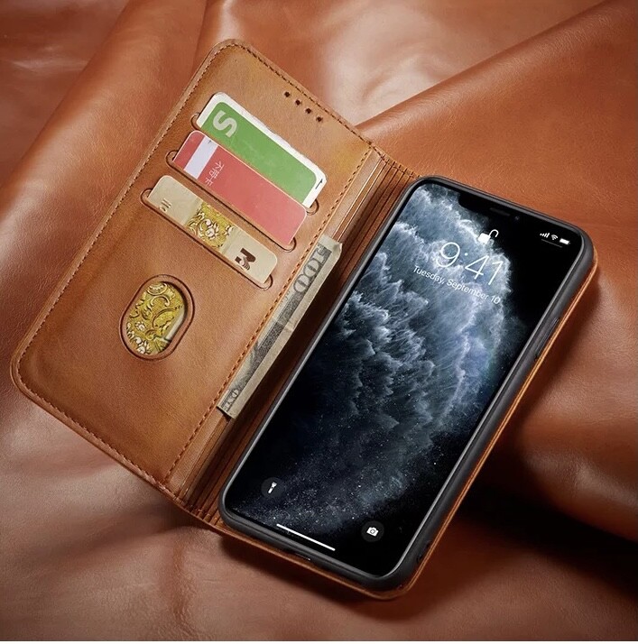 For iPhone 15 14 13 12 11 Plus Pro Max Mini X Leather Magnetic Flip Wallet Case gallery