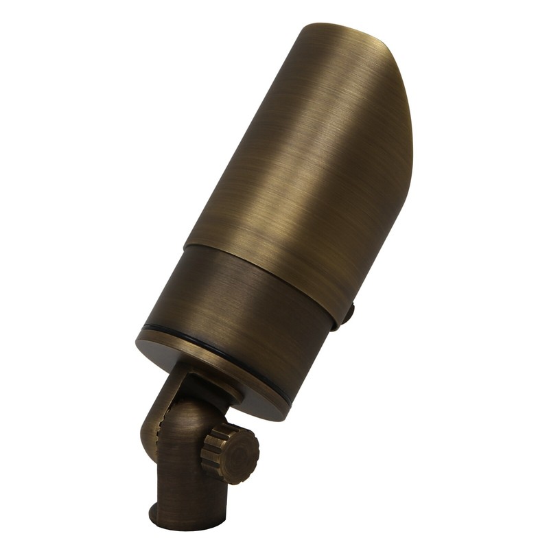 Lightkiwi Adjustable Focus Spotlight for Low Voltage Landscape Lighting [Brass] gallery