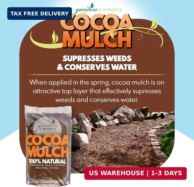 Garden Elements 100% Natural Cocoa Bean Shell Mulch for Gardens, Flower Beds, Po gallery