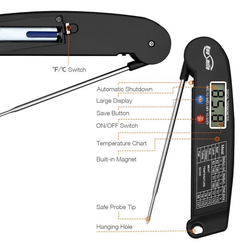 Instant Read Digital Meat Thermometer BBQ Grill Smoker For Kitchen Food Cooking gallery