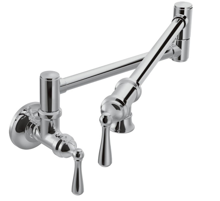 Moen S664 Chrome Traditional Wall Mount Pot Filler Kitchen Faucet gallery