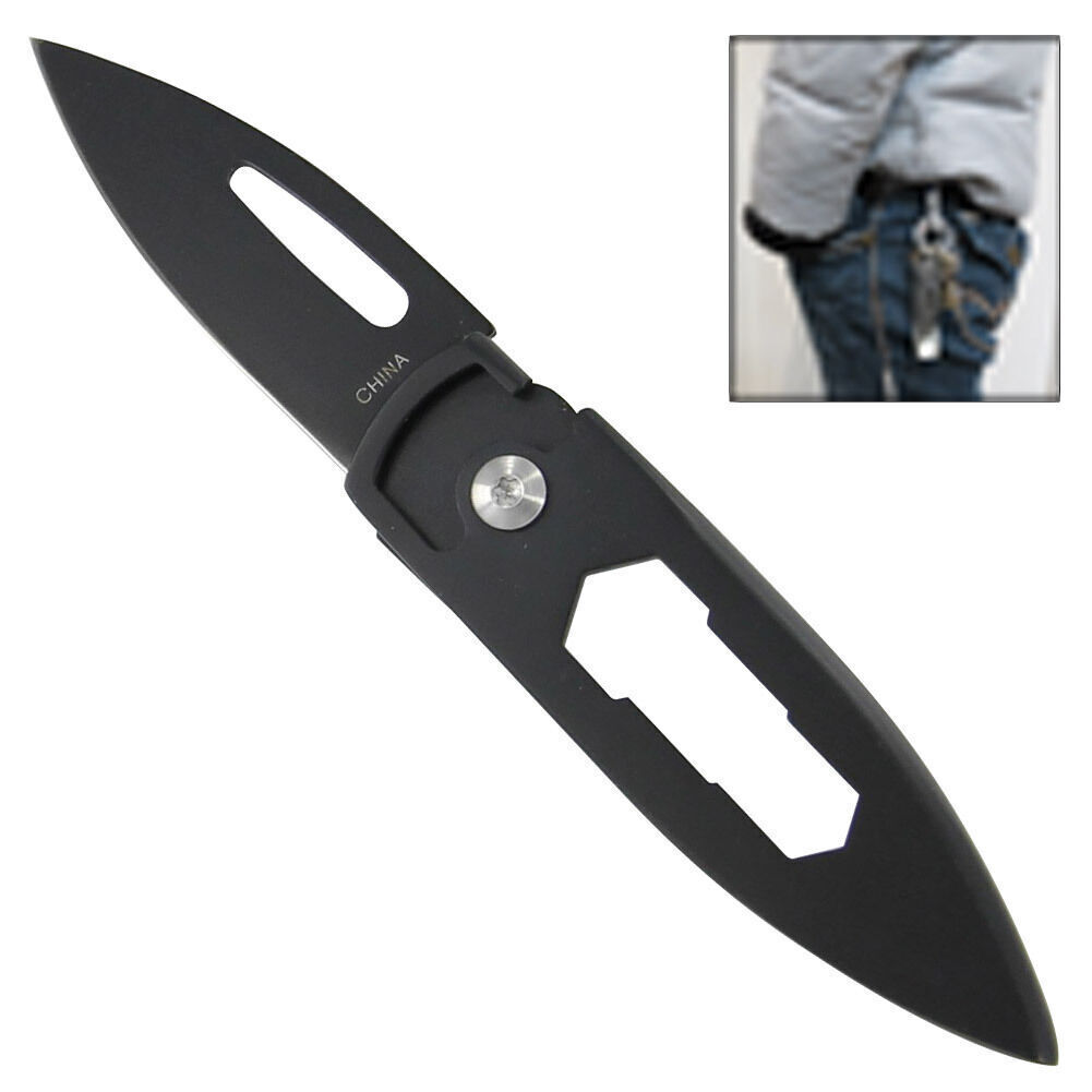 Field Cricket Free Lock Utility Knife | Emergency Folding Black Blade 4.5 Inches gallery