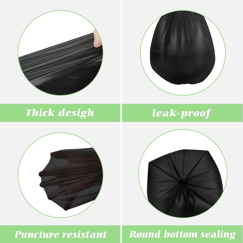 Effortless Waste Disposal: 130 Count 8 Gallon Strong Trash Bags in Black gallery