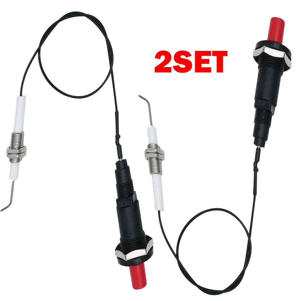 2 Sets 11.8" Long Propane Push Button Piezo Igniter Kit Gas Grill/Range/Heater