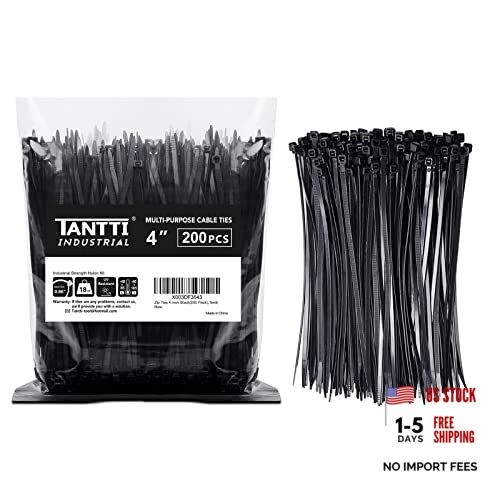 Zip Ties 4 inch (200 Pack), Small Zip Ties with 18 lb Tensile 4" (200 Pack) gallery