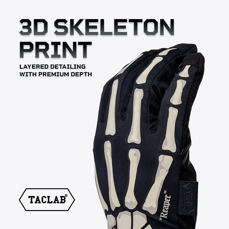 Reaper Skeleton Gloves - Thin and Lightweight for Summer, Airsoft, Paintball, gallery