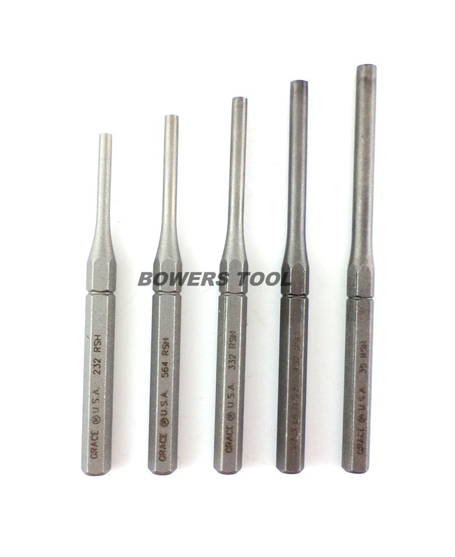 Grace Roll Pin Holder Punch Set 5pc Hollow Center Hole for Springs and Pins USA gallery