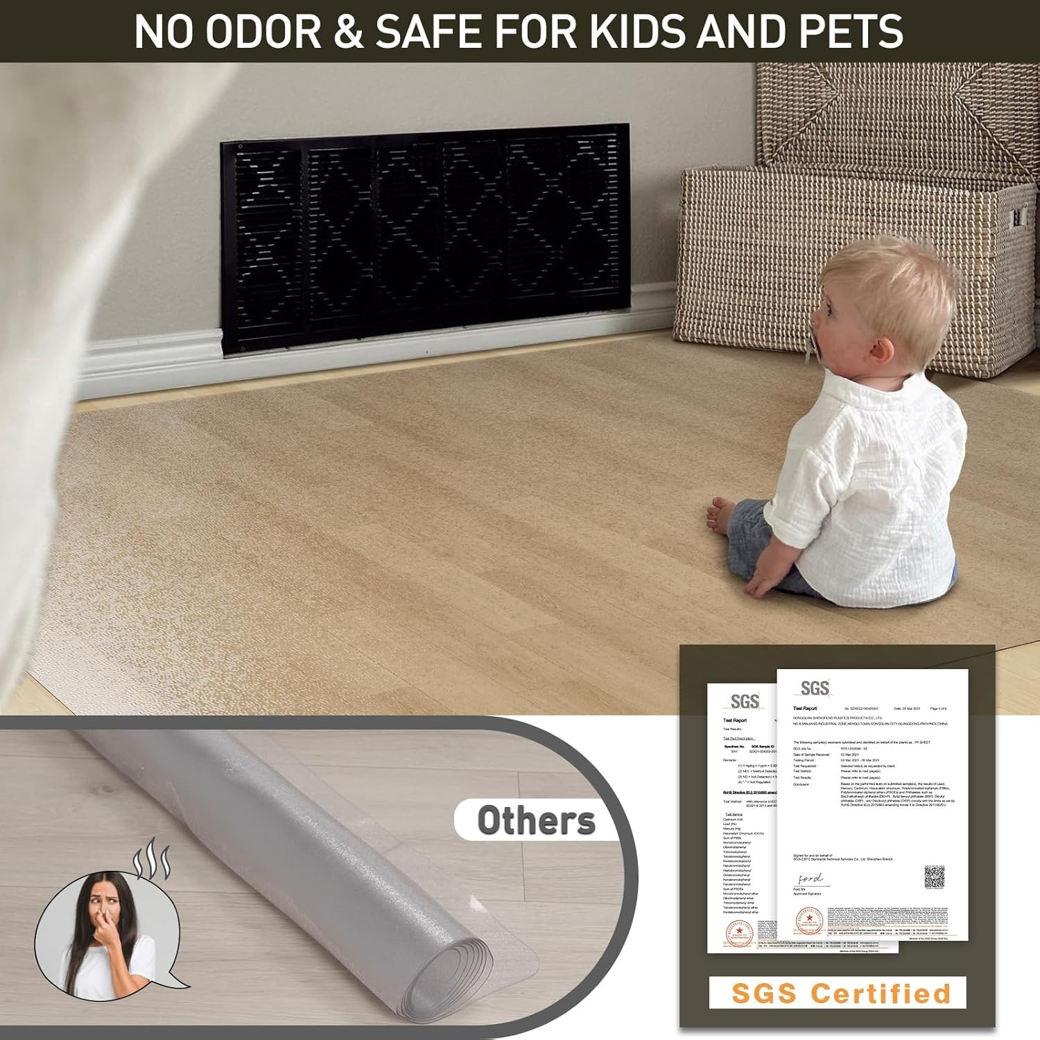 Clear Plastic Area Mat 6x9ft Non Slip Waterproof Floor gallery