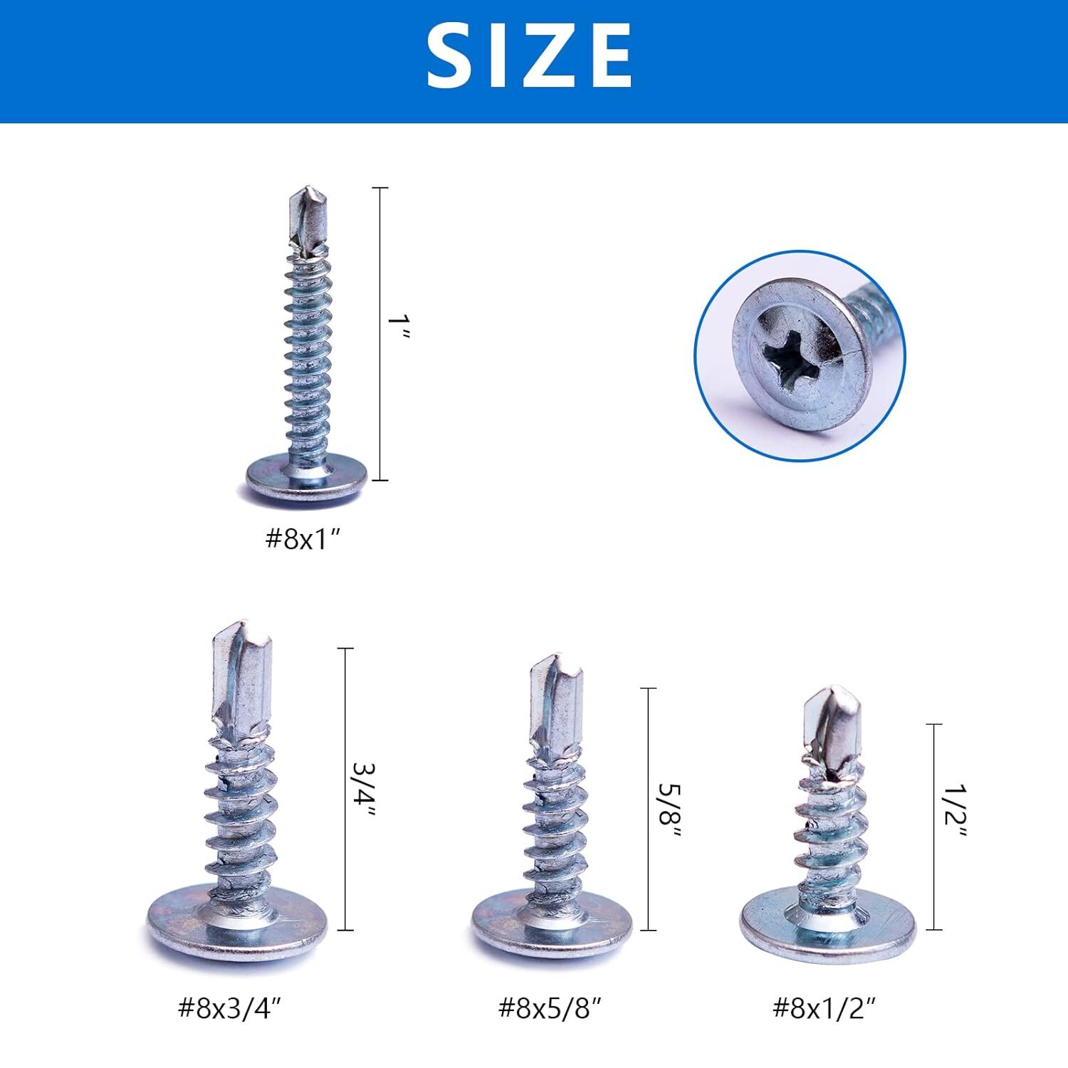 #8 Zinc Plated Phillips Wafer Modified Truss Head Self Drilling Wood Dura-Screws gallery