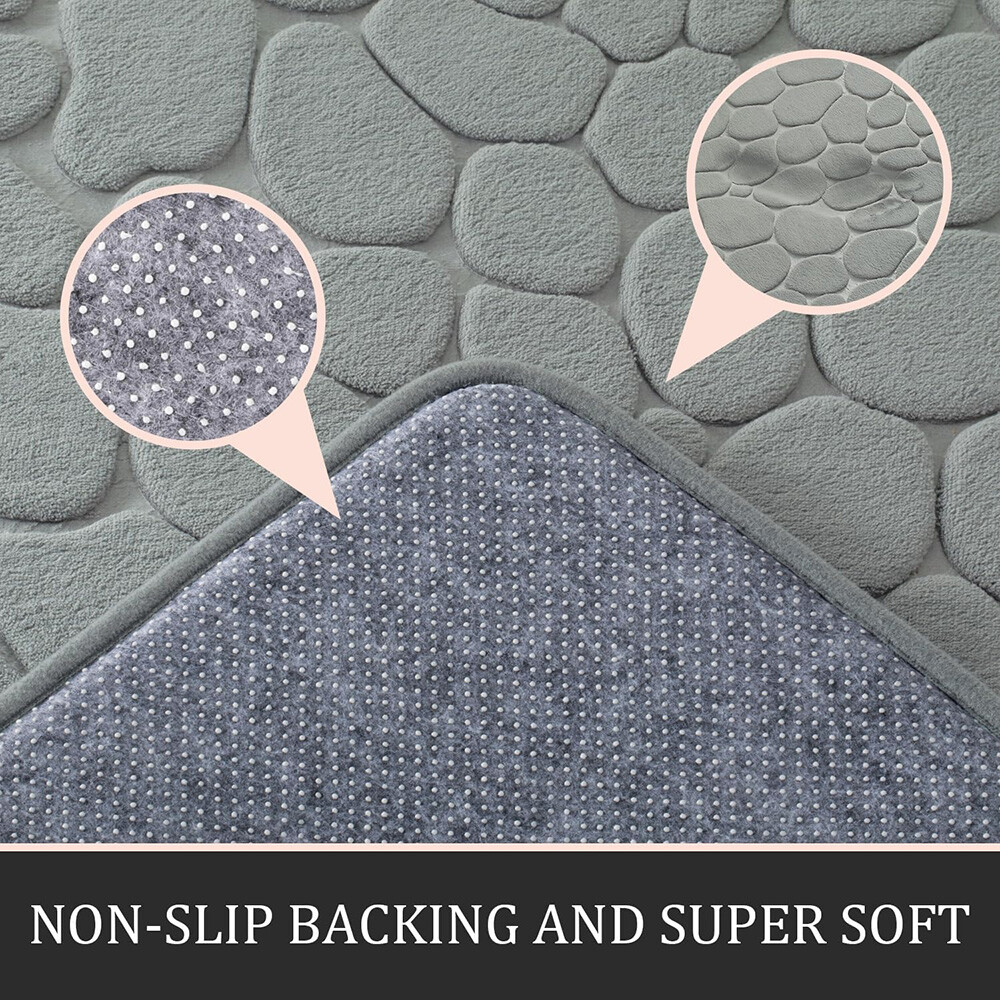 2 Piece Bathroom Rug Washable Bath Mat Set Memory Foam Toilet U-Shaped Non Slip gallery