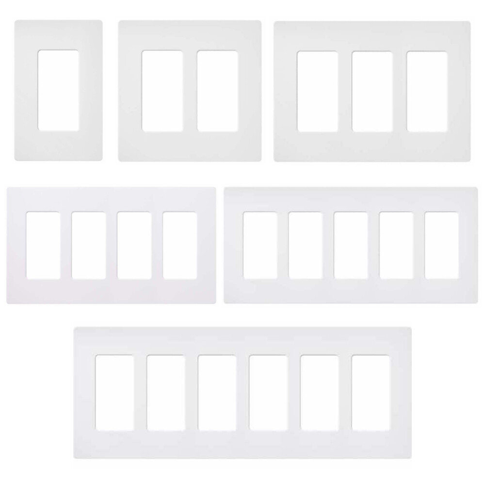 Unbreakable Screwless Wall Plate Decora Outlet Switch Cover 1-6 Gang White UL gallery