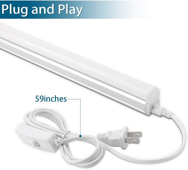 LED T5 Integrated Single Fixture, 4FT, 2200Lm, 6500K (Super Bright White), 20W, gallery