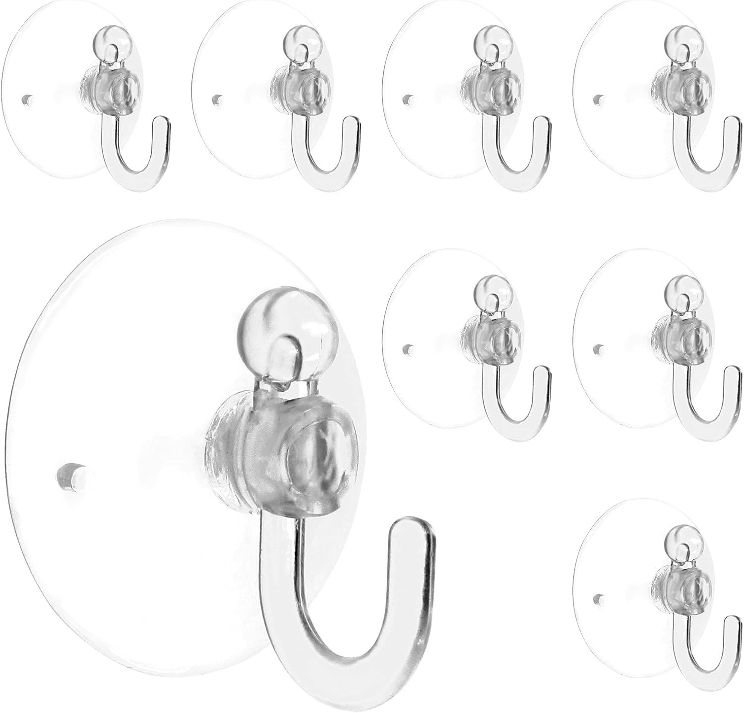 20pcs Clear Suction Cup Hooks – Reusable Plastic Hangers for Wall & Window gallery