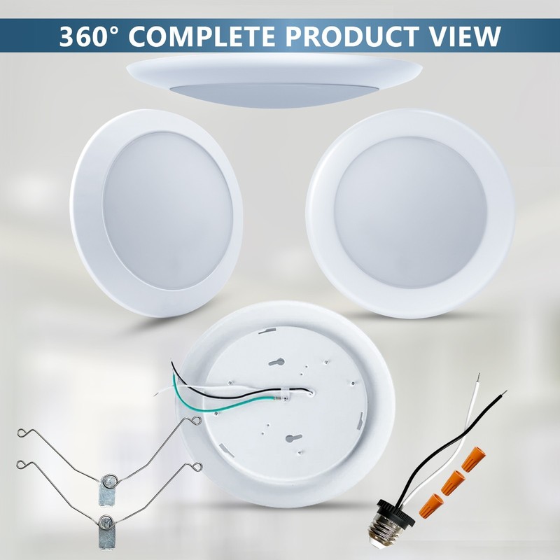 6” LED Flush Mount Ceiling Light 15W Dimmable 5CCT 1500LM Slim Panel gallery
