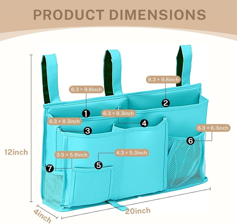 Bedside Caddy - Durable Oxford Fabric Bedside Storage and Bed Organizer,Bunk Bed gallery