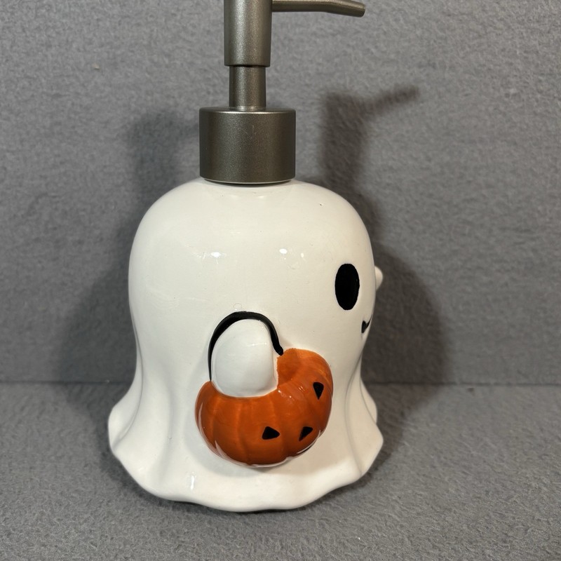 Ceramic Cute Ghost Soap Lotion Pump Dispenser Halloween Fall Seasonal Decor NWT gallery