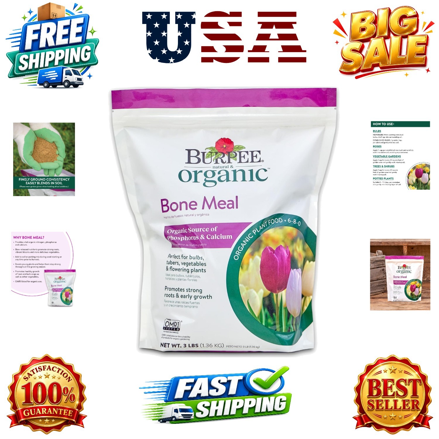 Bone Meal Fertilizer | Add to Potting Soil | Strong Root Development | OMRI L... gallery