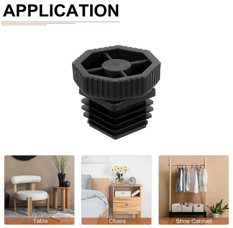Nut Threaded Leveling Feet & Pipe Caps M6/M8 - For Cabinets, Tables & Bar Stools gallery