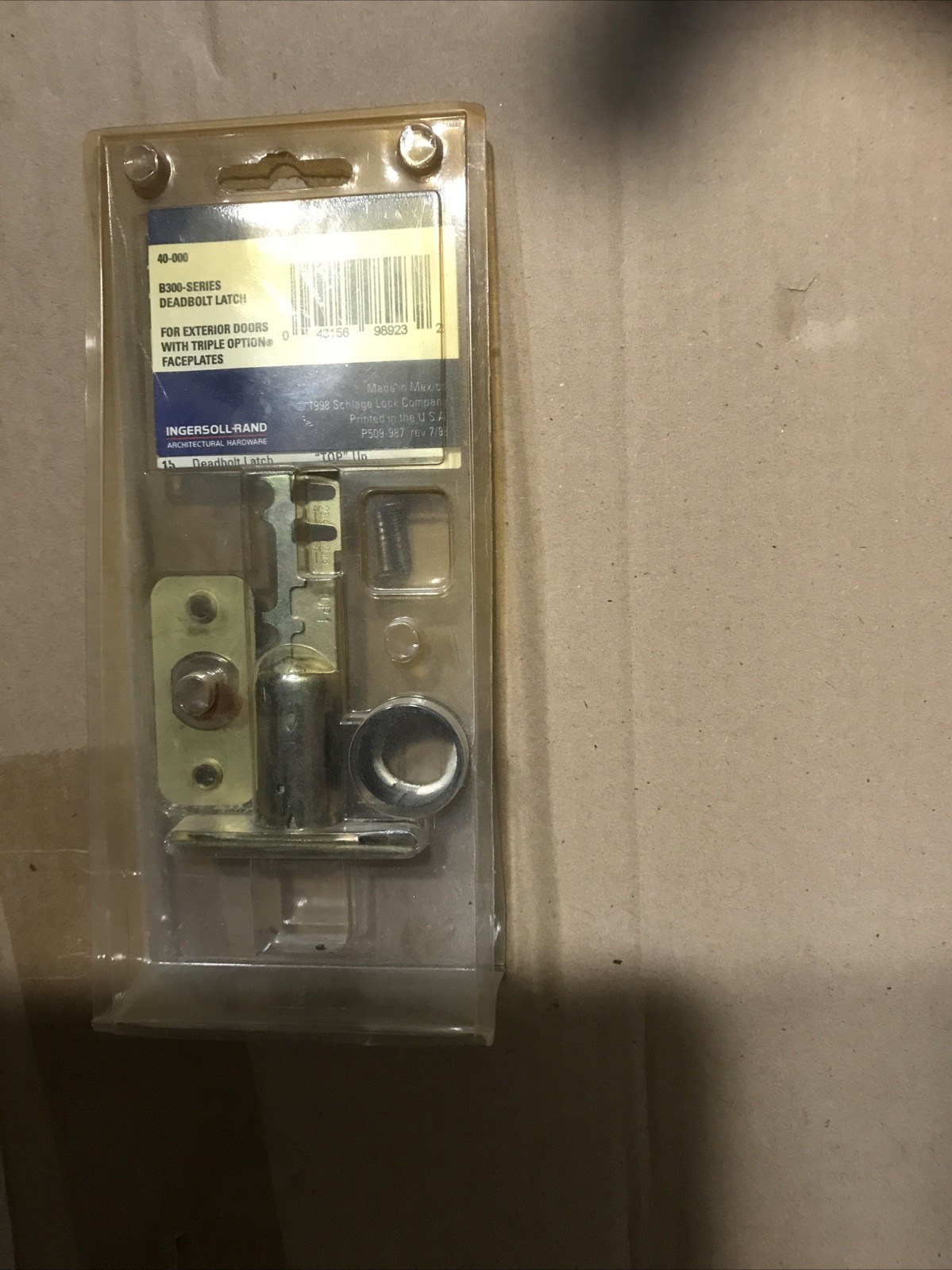 SCHLAGE B300 SERIES ADJUSTABLE BACKSET DEADBOLT LATCH NICKEL FINISH gallery