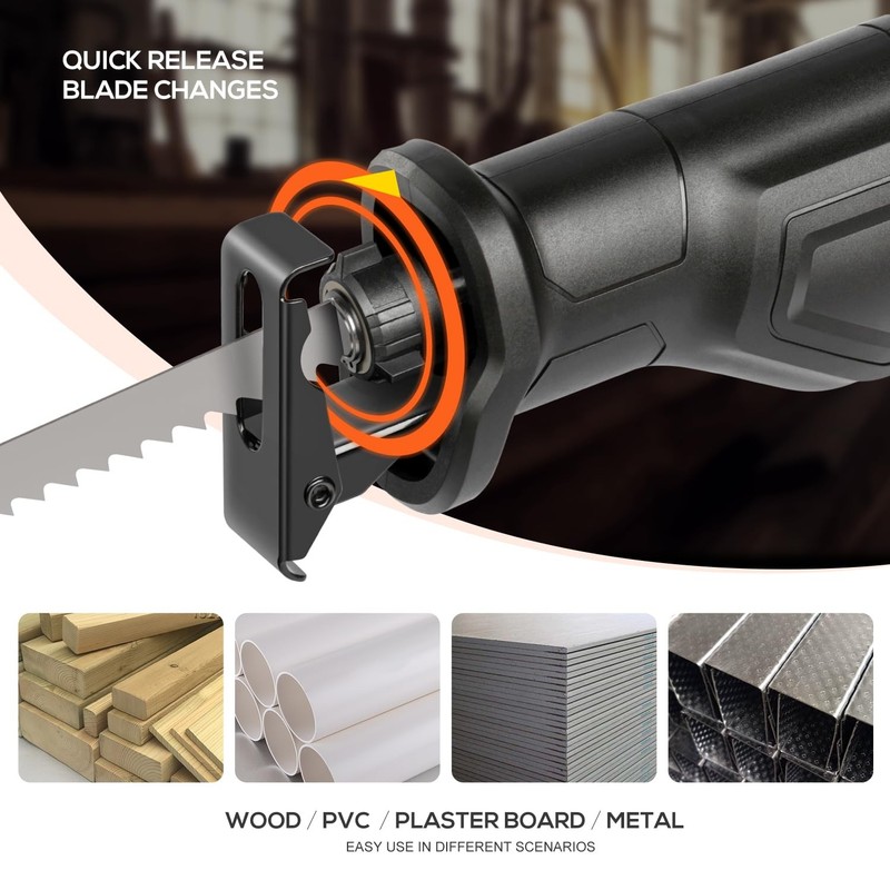 Sierra Recíproca Sable Con Cable 120V Electrica Para Cortar Madera Metal PVC gallery