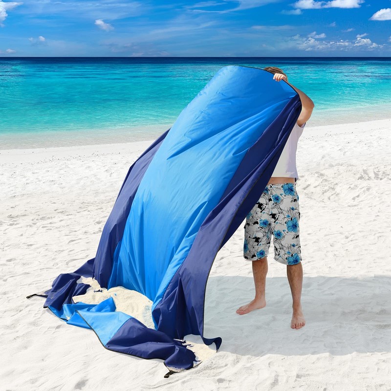 Beach Blanket Waterproof Sandproof, Extra Large 78" x 82" Beach Mat Oversized... gallery