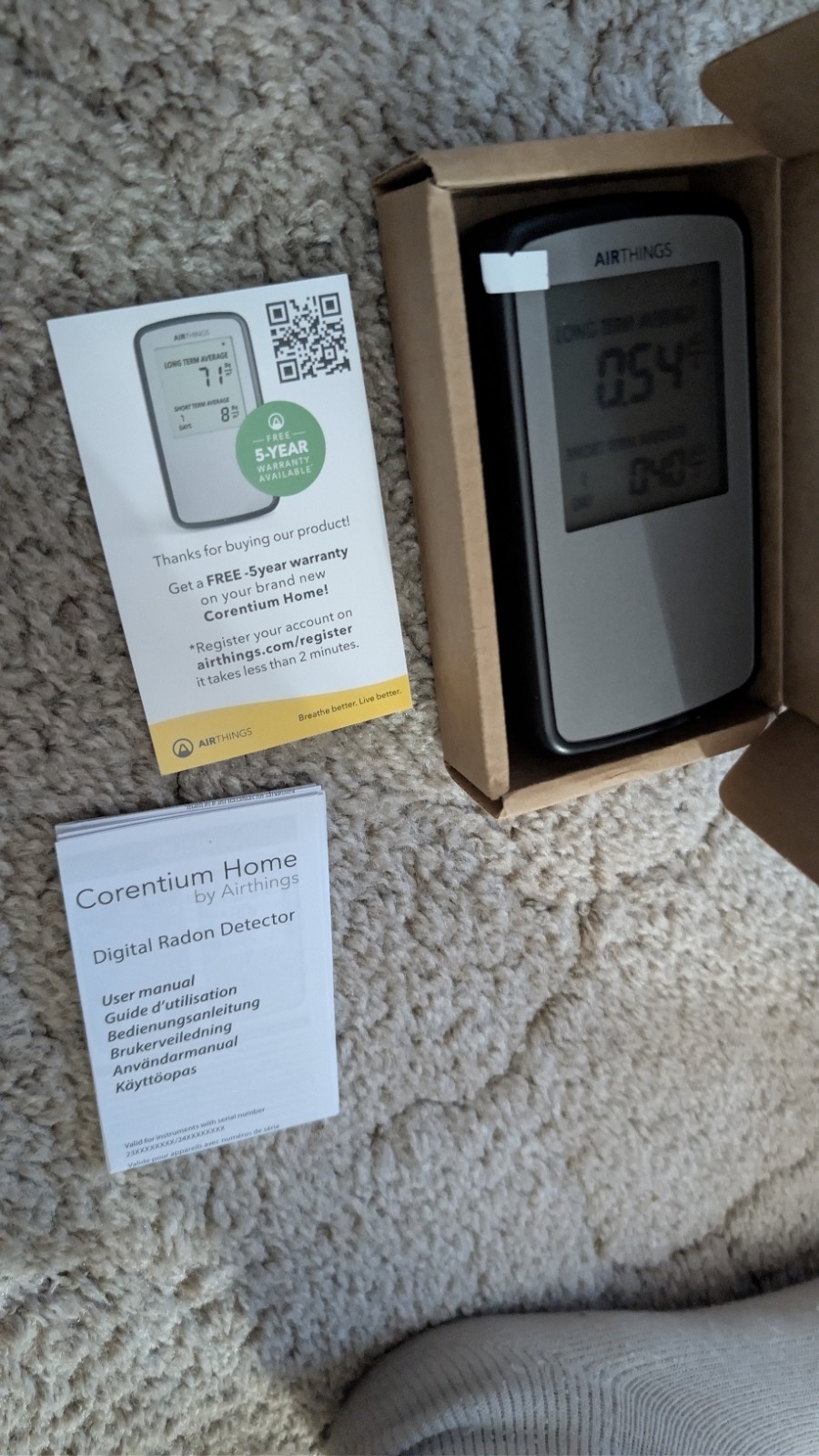Airthings 223 Corentium Home Radon Detector Easy to Use Free Shipping NIB Sealed gallery