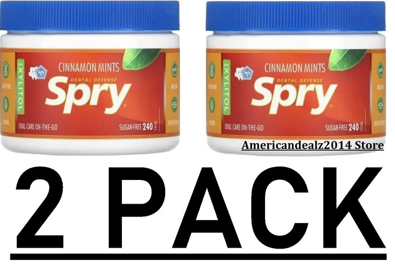 4 PACK - Xlear Spry Cinnamon Mints - Sugar Free 240 Ct Each EXP: 2027 gallery