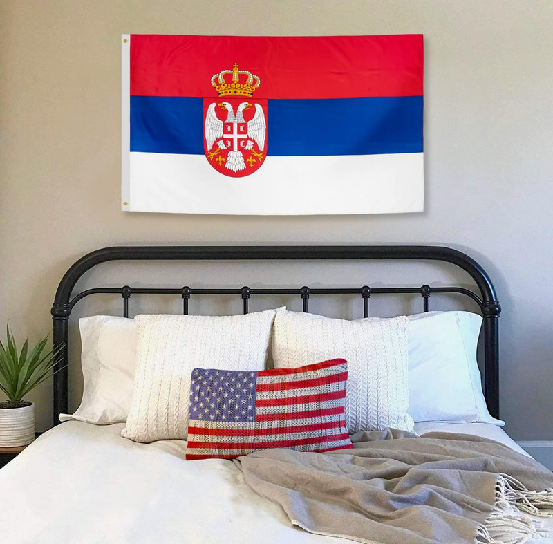 DANF Serbia Flag 3X5 Ft Thick Polyester, Fade Resistant, Brass Grommets, Canvas gallery