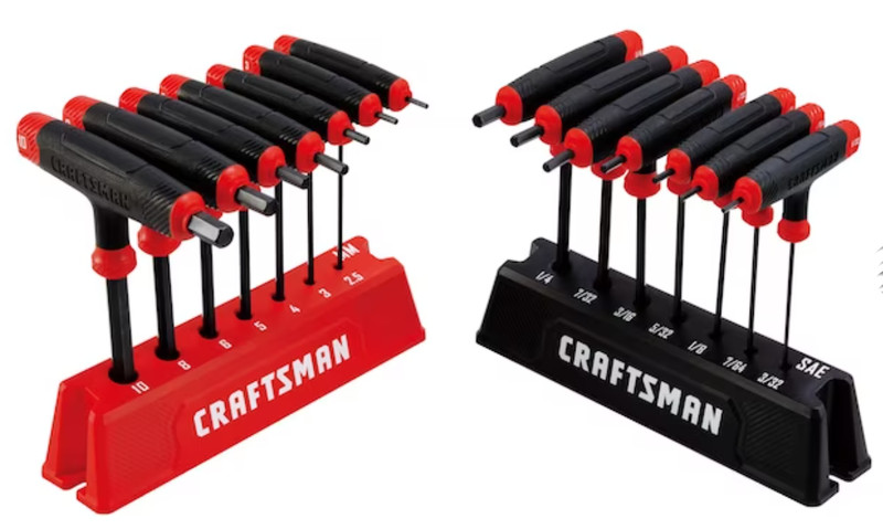 NEW CRAFTSMAN T-THROUGH HANDLE HEX KEY ALLEN SAE / METRIC CHOICE OF SIZE OR SET gallery