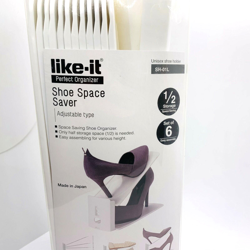 New Like-it Space Saving Adjustable Shoe Organizer - 6 Pack Made in Japan SH-01L gallery