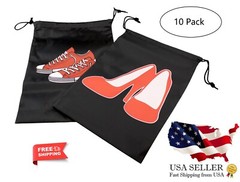 10 Pack Shoe Bags Printed Drawstring Travel Home Oxford Cloth Large 11.6 x 14.2″
