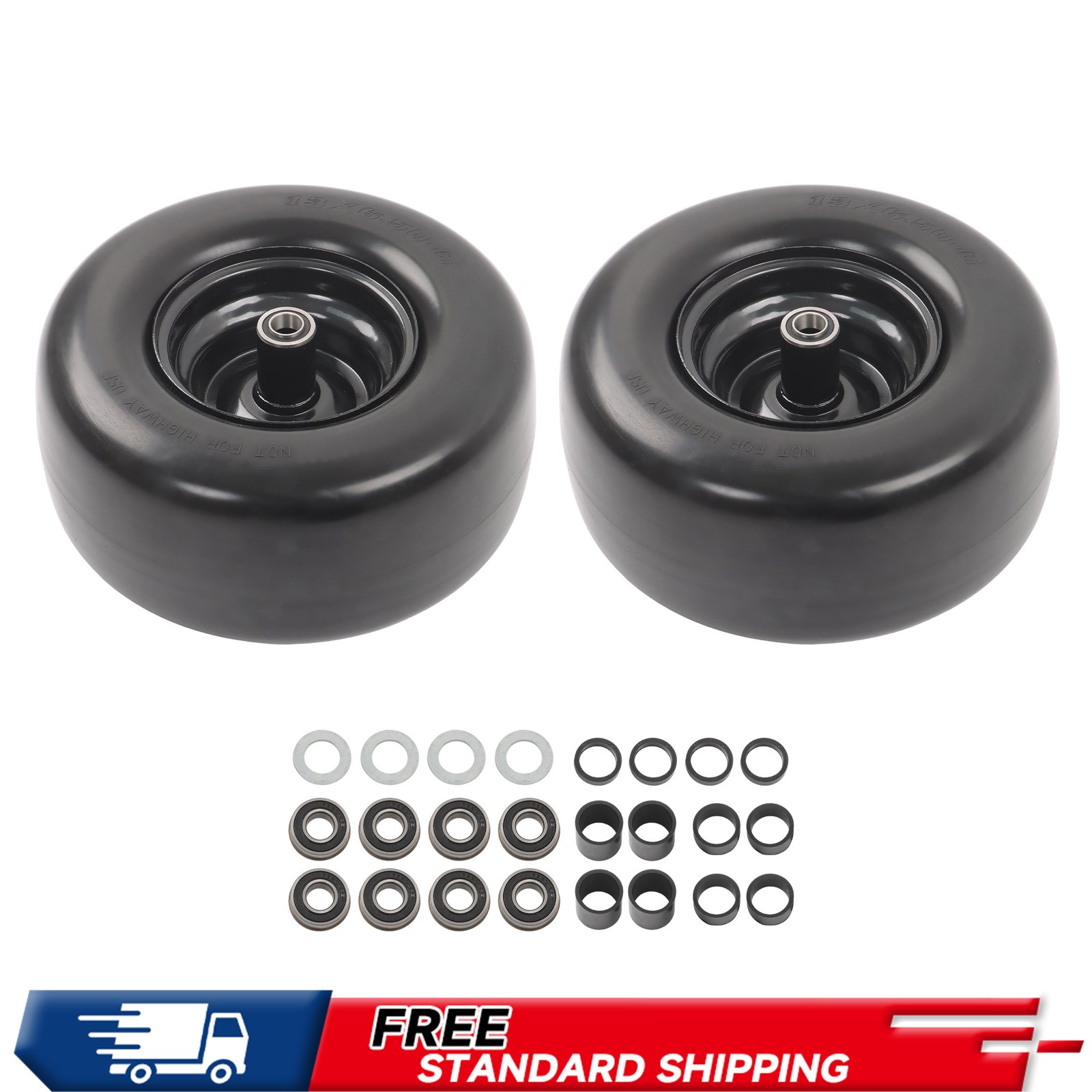 13x6.50-6" Front Wheel - 2Pcs Lawn Mower Tire & Wheel W/ 3/4",5/8" ,1/2" Bearing gallery