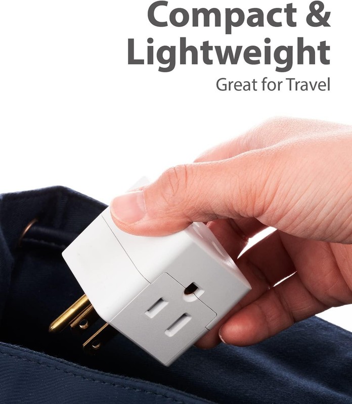 [3 PACK] 3 Outlet Extender Indoor Grounded AC Power Wall Tap Travel Adapter Plug gallery