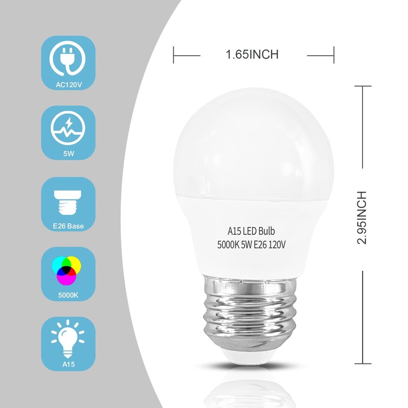 LOXYEE LED Refrigerator Light Bulb 2 Pack，Daylight White 5000K 120V 40W gallery
