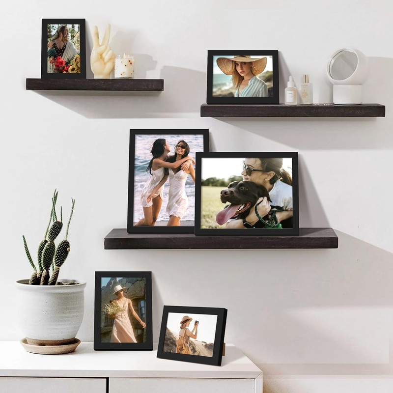 upsimples 10 Pack Picture Frames Collage Wall Decor 8x10, 5x7, 4x6 Black gallery