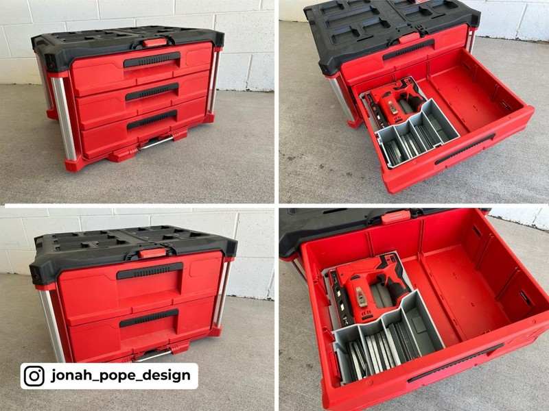Milwaukee Packout Tool Box Drawer Insert for M12 3/8 Crown Stapler (Insert Only) gallery
