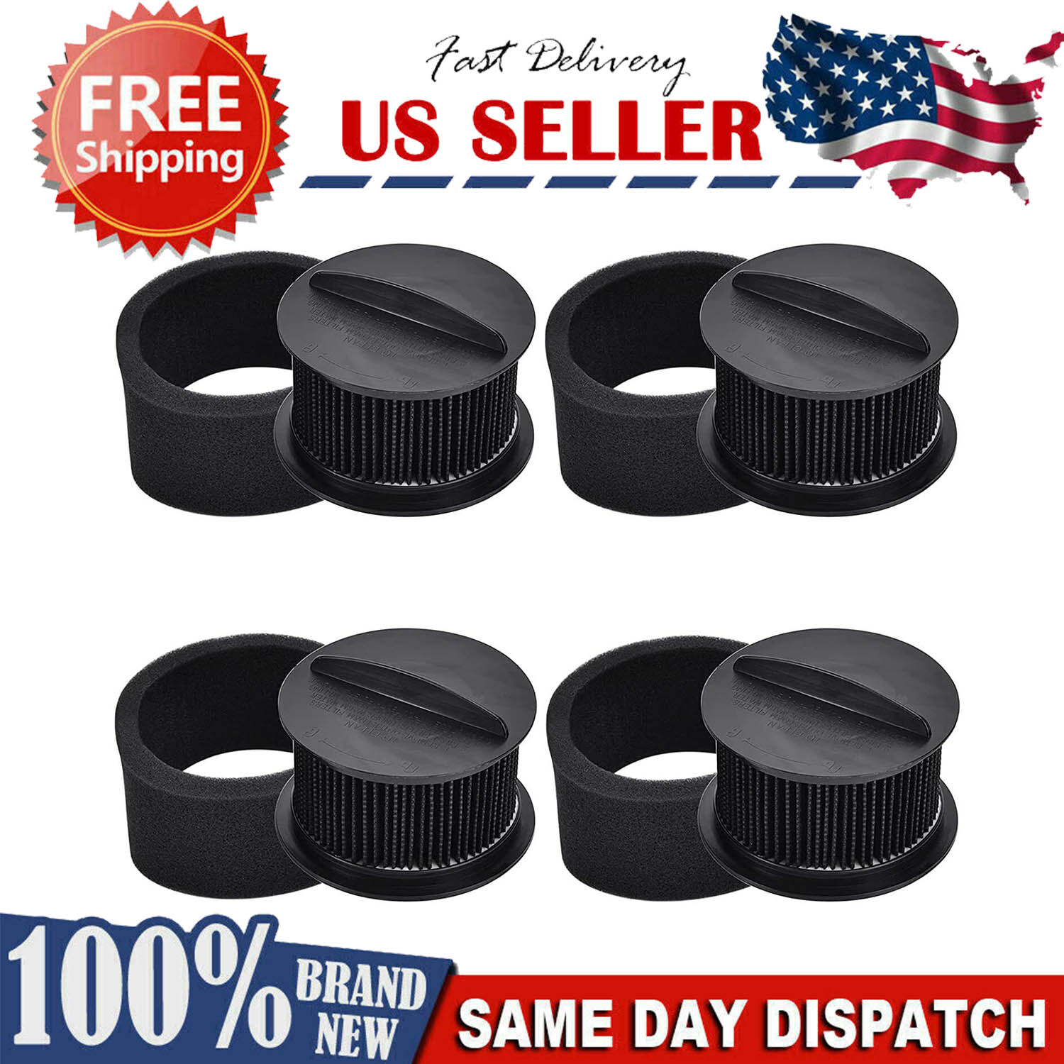 4 Pack Filter for Bissell PowerGroom Bagless 68C77, 68C71, 68C7 gallery