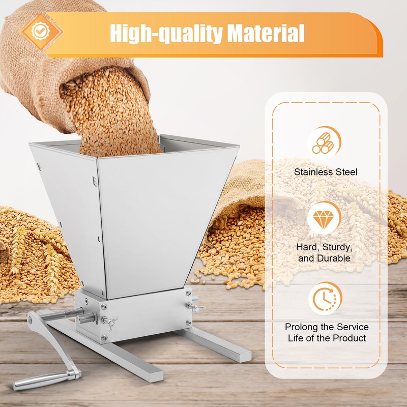 2 Roller Grain Crusher Double Roller Malt Mill Home Brewing Wheat Barley Grinder gallery