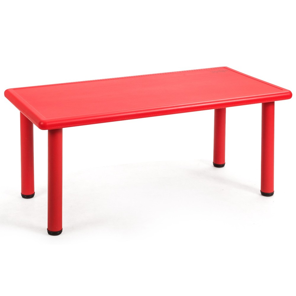 Costway Kids Plastic Rectangular Learn Play Table Playroom Kindergarten Home Red