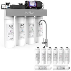 SimPure WP2-400GPD 8 Stage UV Alkaline Reverse Osmosis System Extra Water Filter