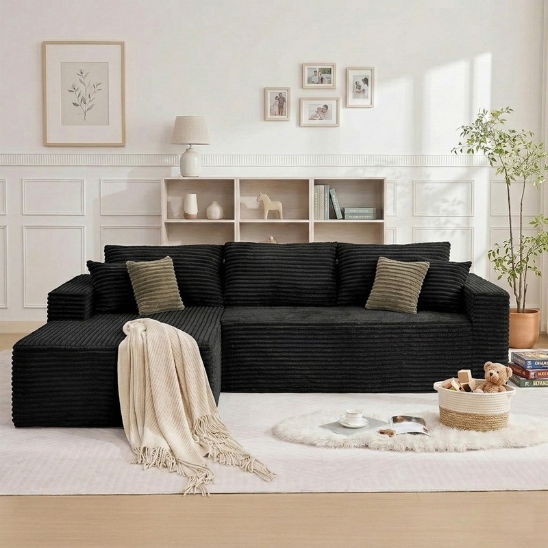 L Shaped Sectional Sofa Cloud Couch Compression Boneless Sofas w/Oversized Chais gallery