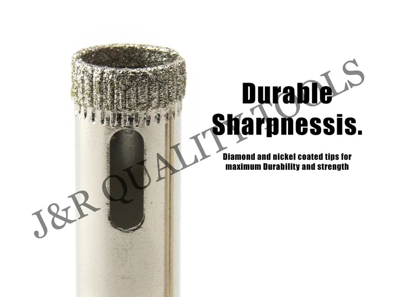 5pc Diamond Hole Saw Set Drill Bit Tile Glass Marble Granite Slate 5/32" to 1/2" gallery